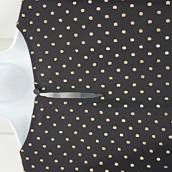 NWTs $90 J. Crew's Crew Lined Black top with Gold Dots Size M - Picture 4 of 6